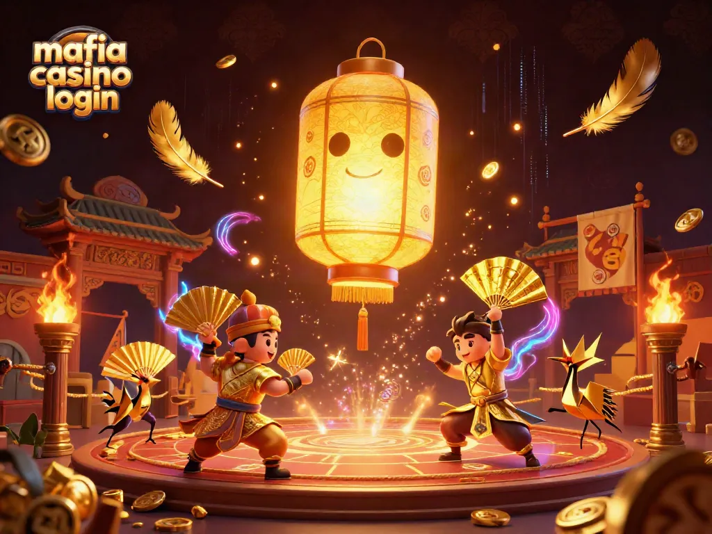 Access thrilling games at Mafia Casino login, featuring vibrant characters and casino elements.