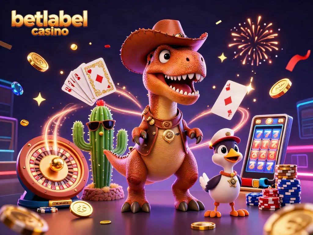 Experience thrilling gaming moments at betlabel casino with exciting characters and vibrant casino elements.