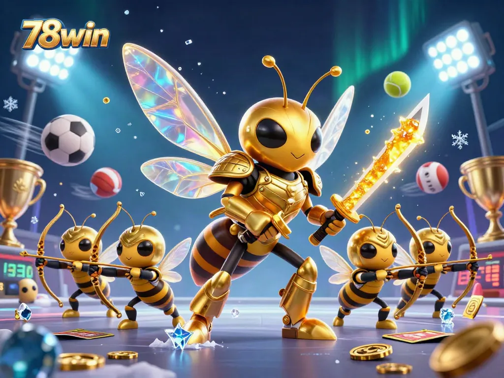 Engage in the vibrant 78win casino experience with a dynamic 3D illustration of gaming elements and characters.