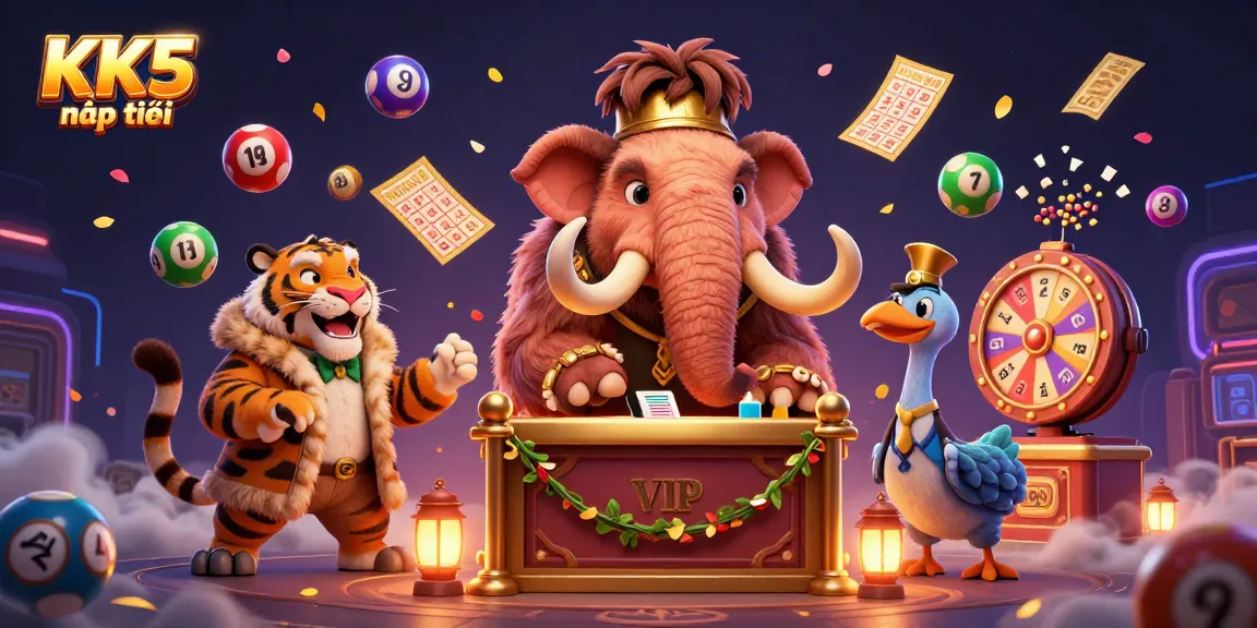 Experience thrilling KK5 nạp tiền adventures featuring a vibrant illustrated casino scene.