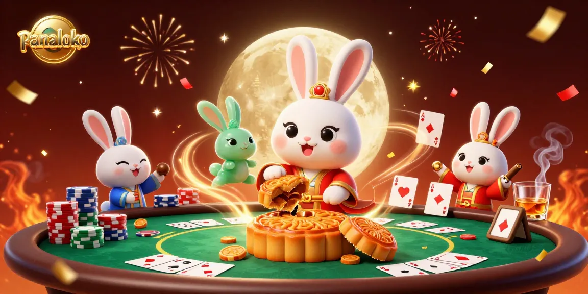 Experience excitement with panaloko's vibrant 3D casino illustration featuring poker elements and festive characters.
