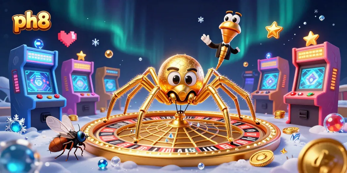 Place bets at ph8's roulette wheel in this vibrant, interactive 3D casino scene.